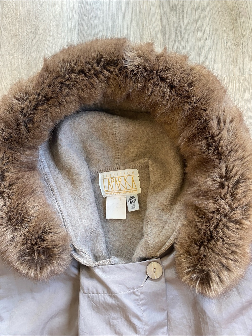 Vintage Linda Lundström La Parka 3-in-1 Coat Heather Grey Taupe Minimalist Small - Picture 6 of 14